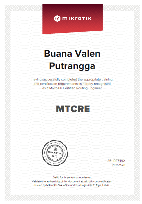 MTCNA Certificate